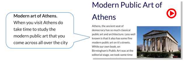 Modern art of Athens. When you visit Athens do take time to study the  modern public art that you come across all over the city